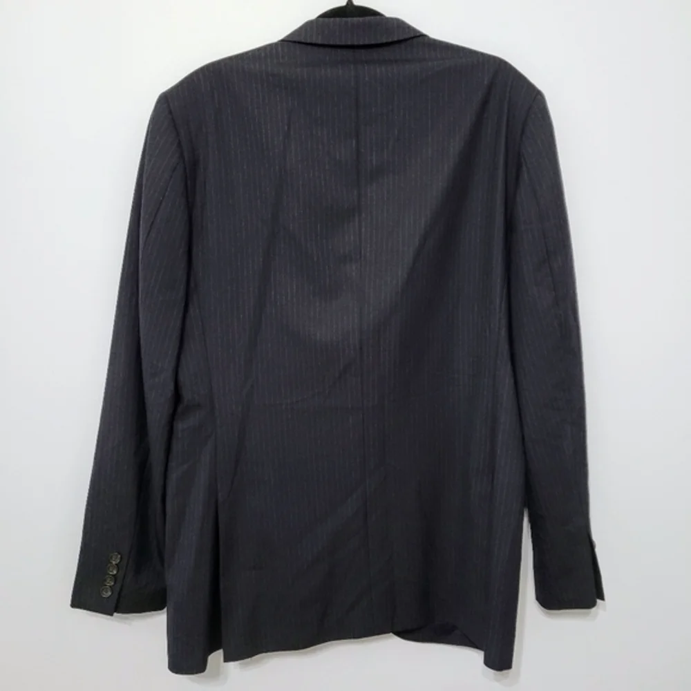 J. Crew Ludlow Slim-Fit Loro Piana Wool Black Pinstripe Men's Suit Jacket Office